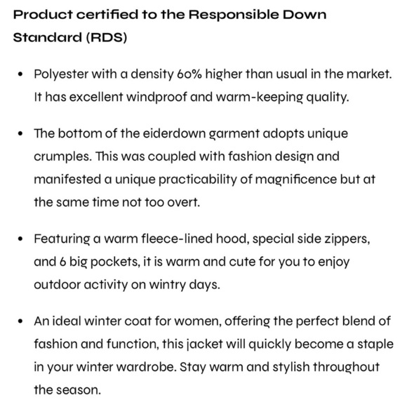 Orolay Thickened Oversized Goose Down Jacket Size S - Picture 14 of 14